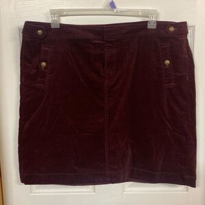 Talbot’s maroon corduroy skirt